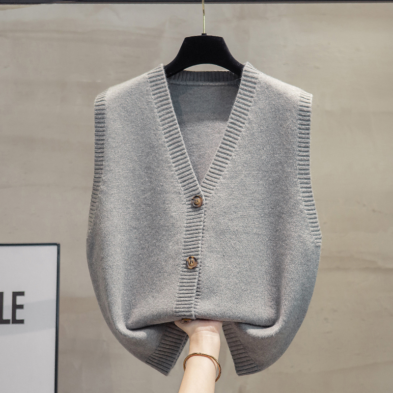 针织开衫马甲外穿马夹毛衣坎肩潮