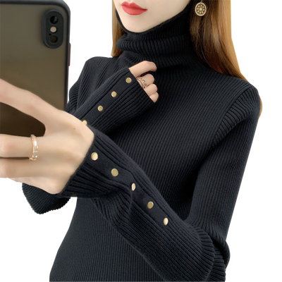 高领毛衣女加厚堆领打底衫