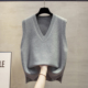 v领针织马甲背心女2026春秋新款 宽松外穿马夹叠穿外搭毛衣坎肩潮