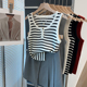 条纹开襟针织背心女2025夏装 洋气美背 外穿上衣薄款 新款 内搭打底衫