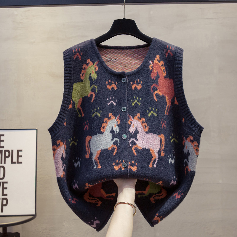 宽松开衫圆领针织马甲背心女2025秋冬新款宽松外穿马夹毛衣坎肩潮,女装/女士精品,马夹,淘宝优惠券,粉丝福利购,淘宝优惠卷