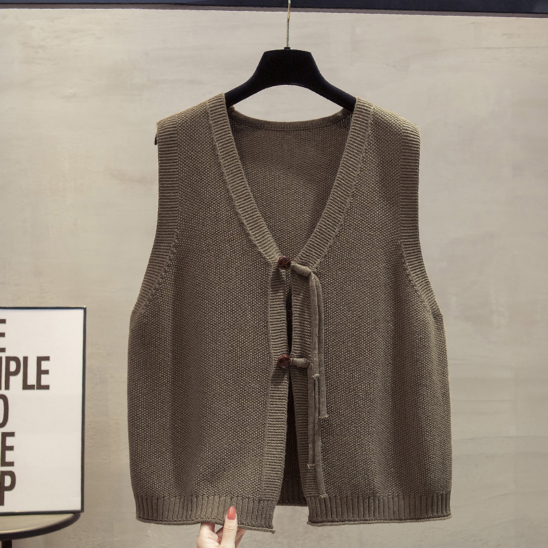 流苏针织开衫马甲背心毛衣坎肩潮