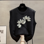 圆领针织马甲背心女2025秋冬新款 宽松外穿马夹叠穿外搭毛衣坎肩潮