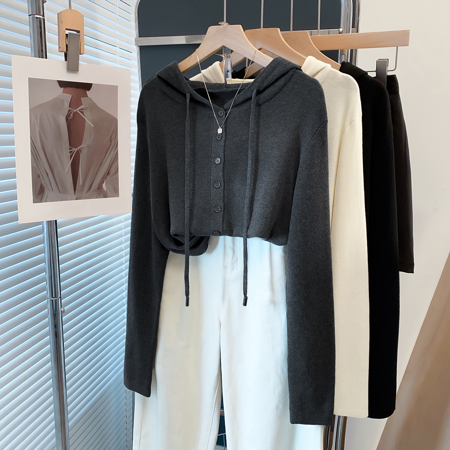 羊毛连帽毛衣女打底衫外穿针织衫