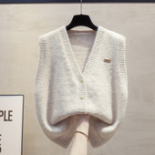 开衫 宽松外穿马夹叠穿毛衣坎肩潮 v领针织马甲背心女2025秋冬新款