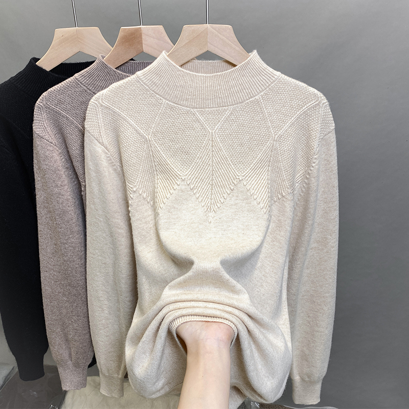 半高领毛衣女宽松加厚内搭打底衫