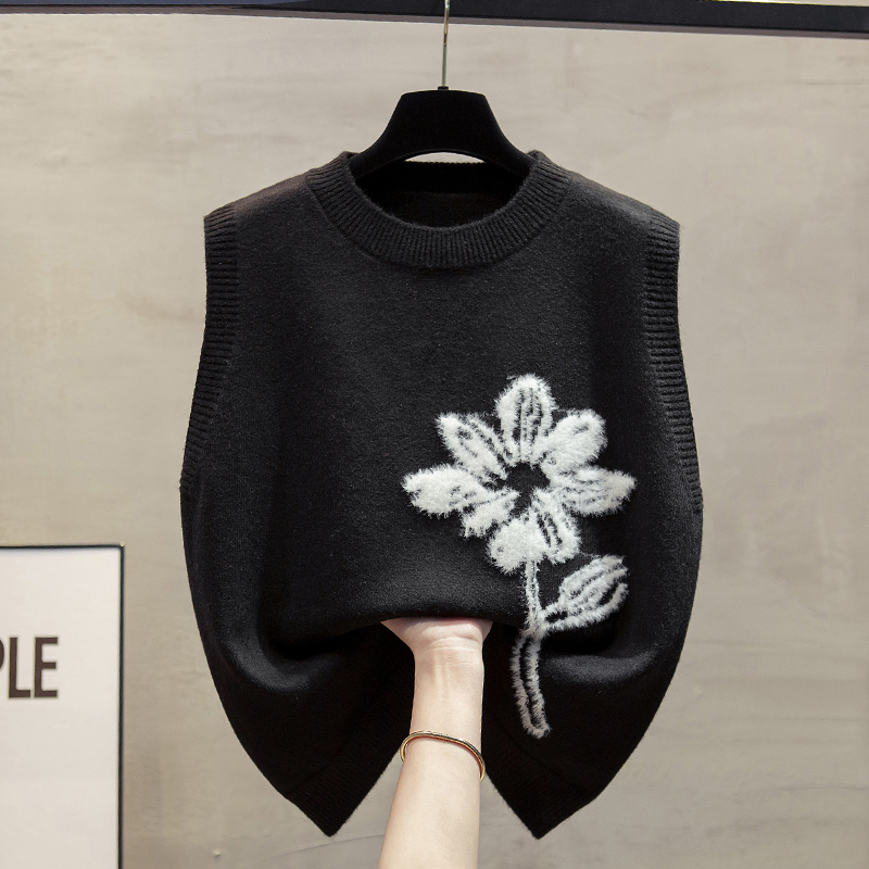 圆领针织马甲背心女外穿毛衣坎肩