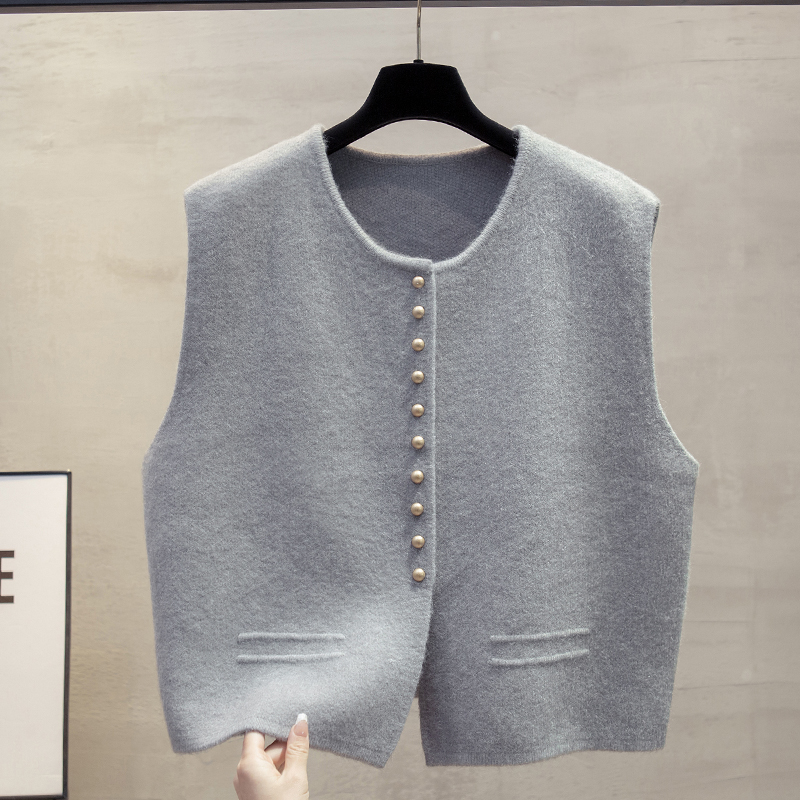 开衫针织马甲背心女马夹毛衣坎肩