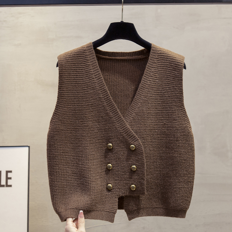 开衫v领针织马甲背心毛衣坎肩潮