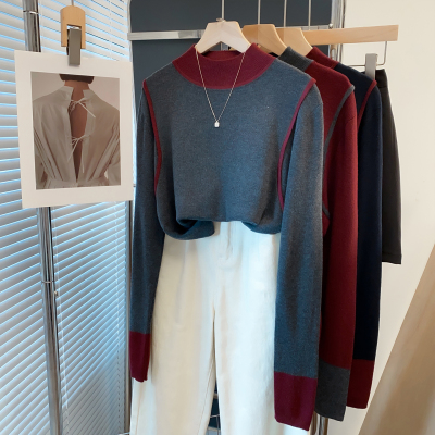 羊毛半高领毛衣女内搭打底衫上衣