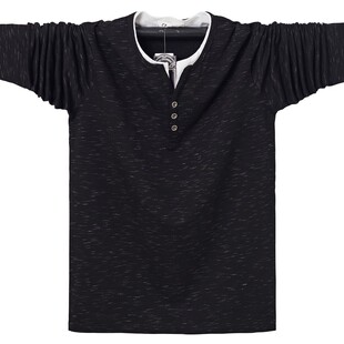 280斤假两件肥佬打底衫 2026新款 T恤男国潮纯棉特大码 长袖 加肥大码