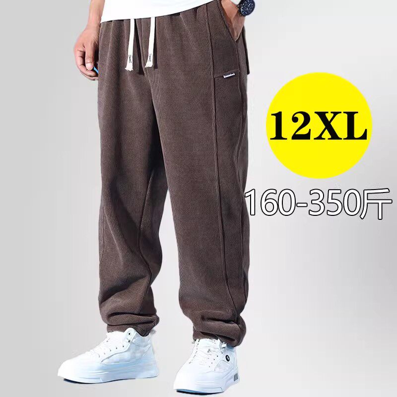 男士裤子新款加肥加大码胖子春秋运动休闲宽松肥佬卫裤长裤350斤
