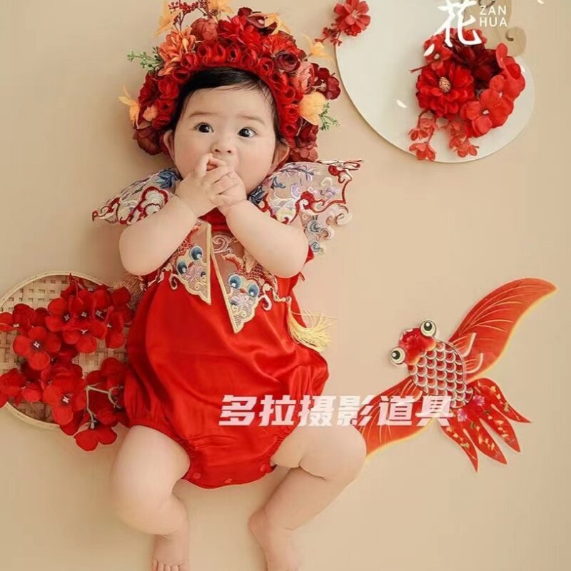 儿童摄影新款婴儿百天照摄影服