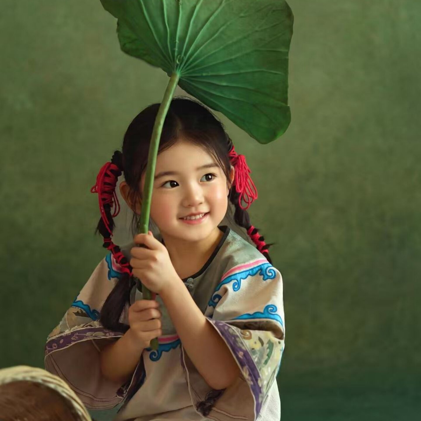 儿童摄影服装女孩荷花主题拍摄服