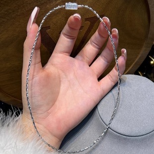 蕾迪高定s925银碎碎冰方扣项链单戴叠戴都超级好看