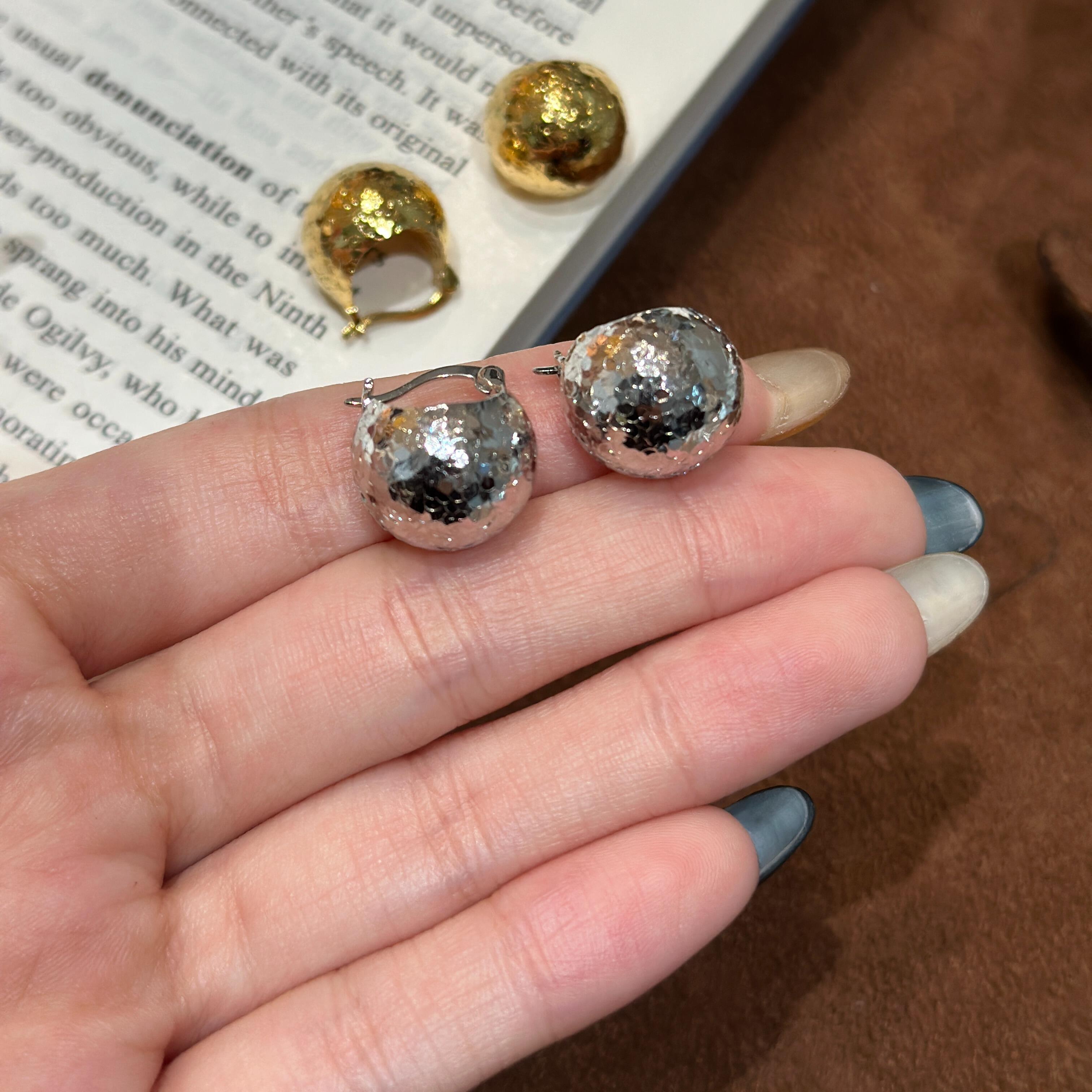 耳环时尚百搭925银弧光新鲜出炉