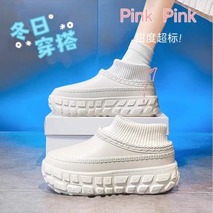 网红居家用一脚蹬靴子包跟棉拖 外穿秋冬季 棉鞋 女加绒厚底2024新款