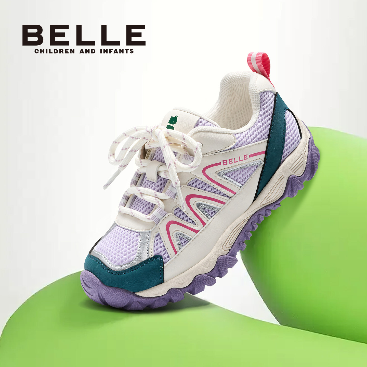 百丽童鞋女童运动鞋春季小女孩宝宝软底板鞋户外徒步鞋儿童暴走鞋