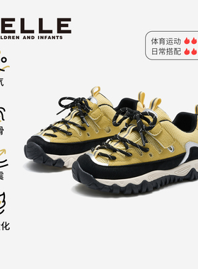 百丽童鞋儿童运动鞋户外防滑春季复古大童魔术贴男女童休闲跑步鞋