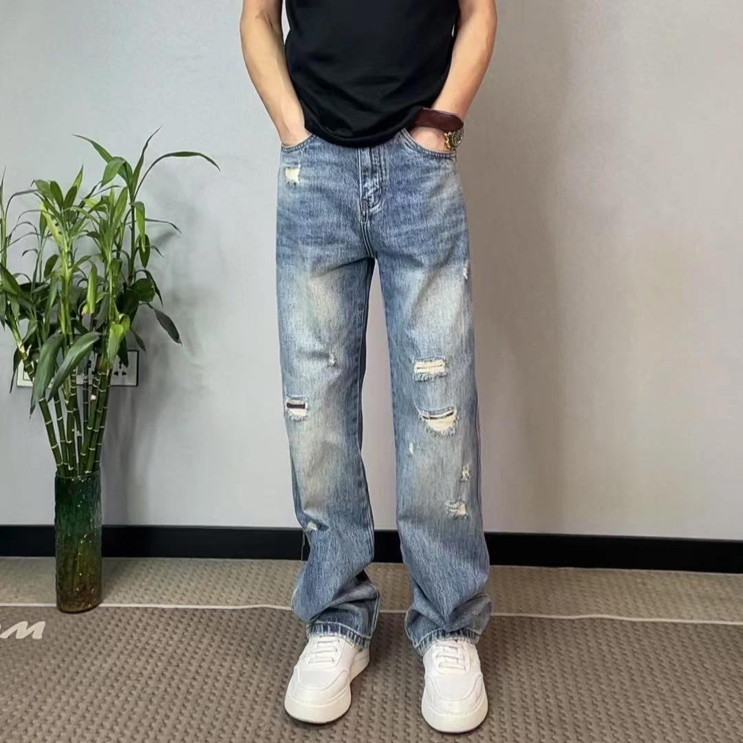 春夏新款复古蓝休闲美式