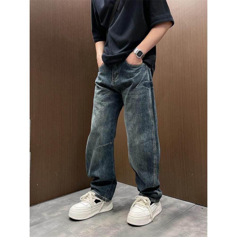 春夏季蓝色哈伦牛仔裤男生