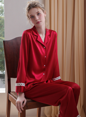 2025年新款红色睡衣女春秋夏季冰丝结婚夏新婚丝绸本命年新娘套装