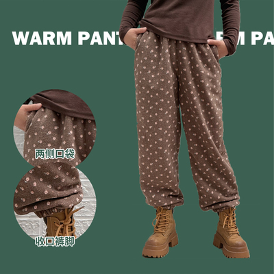 雪莉绒束脚珊瑚绒保暖裤休闲外穿
