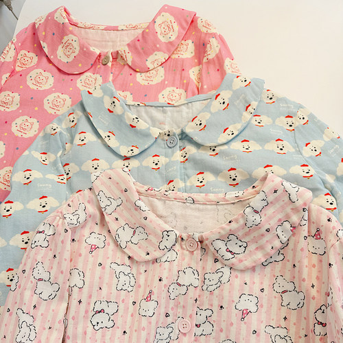 婴纱长袖长裤睡衣家居服套装
