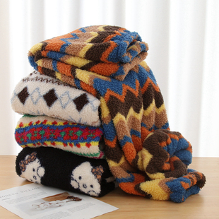 冬季保暖家居裤加厚米粒绒暖暖裤女加绒保暖直筒居家睡裤外穿长裤