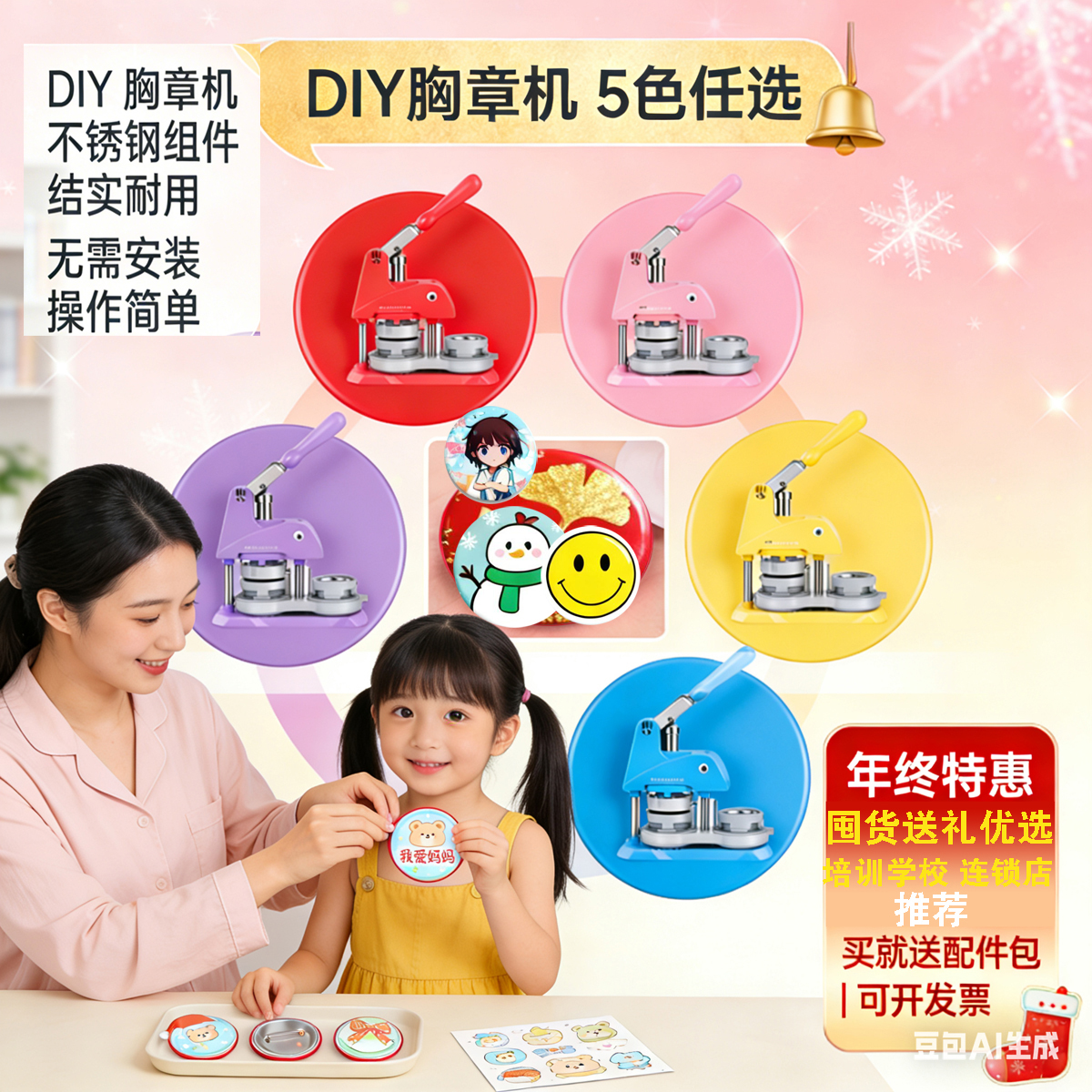 自制徽章吧唧机礼品兴趣班儿童