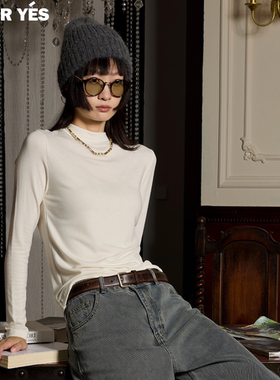 巨好rua!长袖打底衫内搭保暖上衣秋冬2025新可外穿半高领女黑白