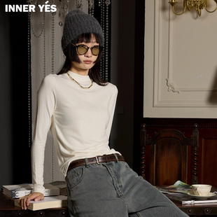 内搭保暖上衣秋冬2025新可外穿半高领女黑白 打底衫 巨好rua 长袖