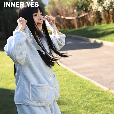 可外穿漂亮出门厚睡衣~很暖和！