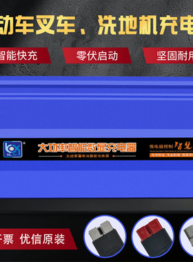 优信12V24V15A20A30A电瓶充电器电动叉车搬运车铅酸蓄电池充电机