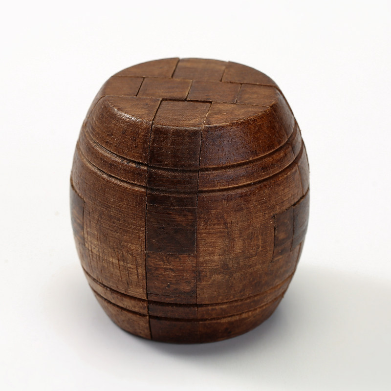 复古酒桶 大号 木桶锁 鼓形锁 孔明锁 鲁班球 成人益智 古典 包邮