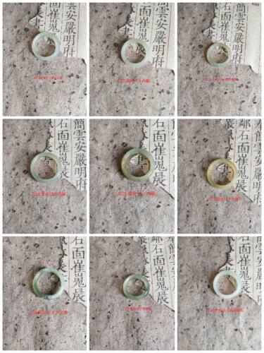 天然岫玉绿冰料水墨花玉戒指指环跑环戒圈饰品吊坠配件女JZ12-29