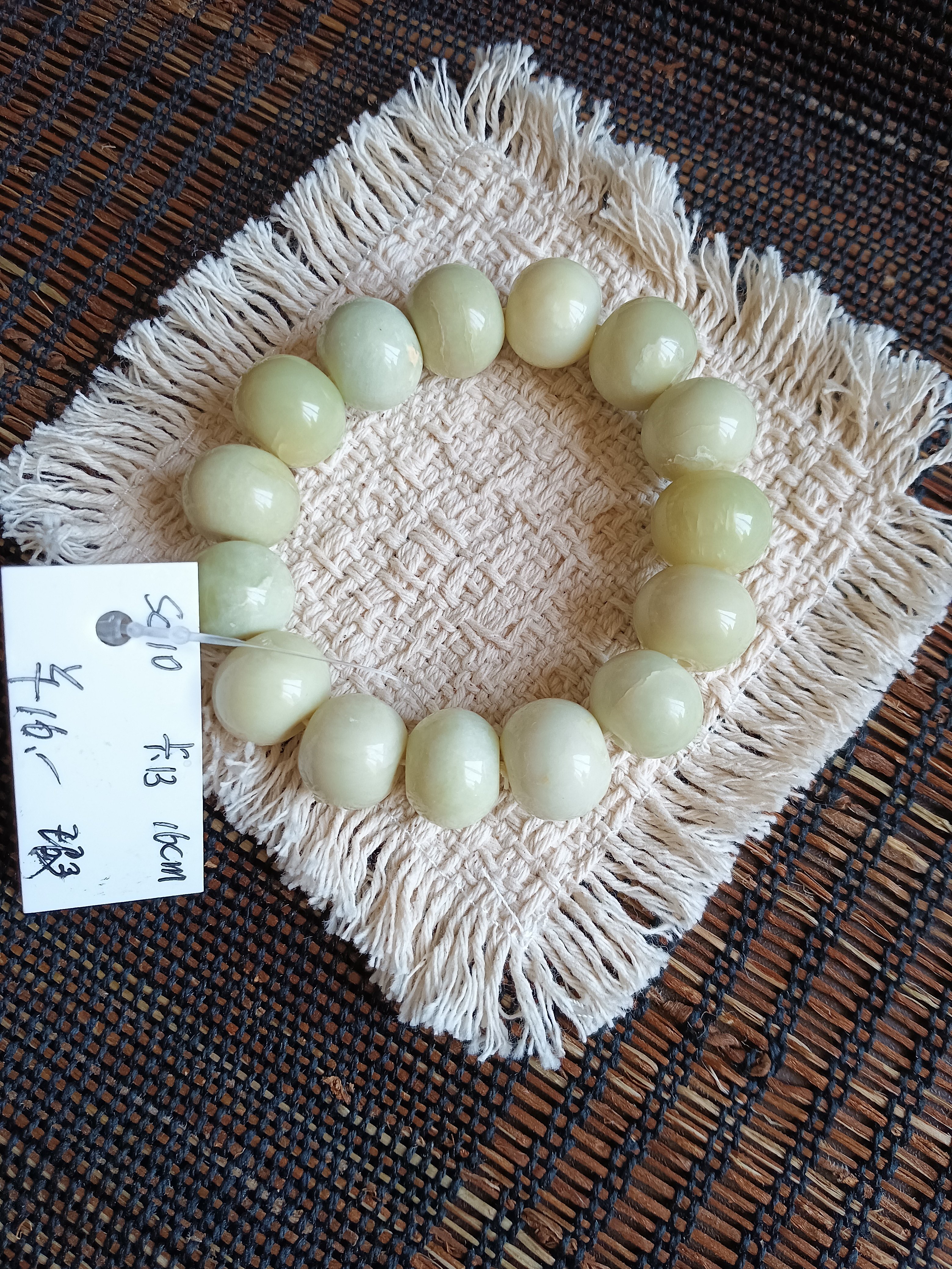 岫玉花玉瓷白奶白手串女款单圈手链玉石珠子散珠串珠手串配饰男女