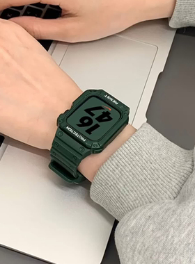 applewatch8表带一体式冰川透明夏天适用苹果手表iwatch7se保护壳