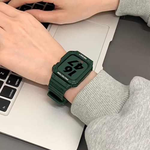 applewatch8表带一体式冰川透明夏天适用苹果手表iwatch7se保护壳