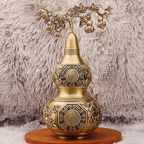 铜镇宅家居八卦葫芦开口财工艺品福字客厅办公室金属八仙葫芦黄铜