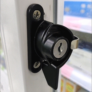 卡扣通用移门塑钢窗户带钥匙锁扣门窗月牙锁防护锁铝合金带锁推拉