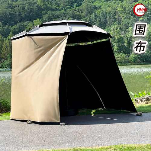 卡其色黑胶围布围裙挡布