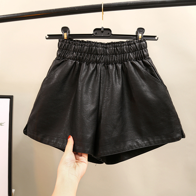 大码a字外穿宽松显瘦皮裤