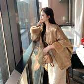 国风水貂毛袖 特大码 300斤秋冬高级感新中式 口气质外套女胖mm上衣