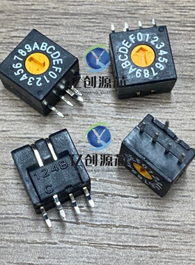 8421编码开关ERD416RR黑色1:4侧调0-F/16位编码BCD旋转开关16档