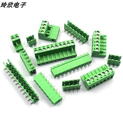 2EDG-3.81mm2P/3P4P5P6P8P10P全套配弯针座配直针插拔式接线端子