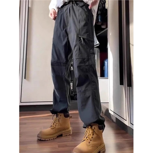 美式机能风运动裤女秋季搭配马丁靴的裤子国庆旅游穿搭工装登山裤