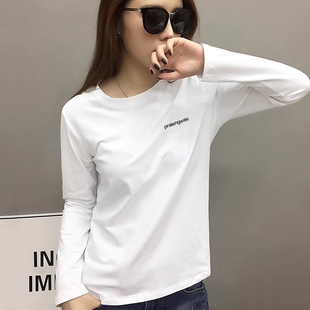t恤秋冬打底衫 欧货潮牌纯棉白色长袖 内搭 女2024年新款 欧洲站夏装
