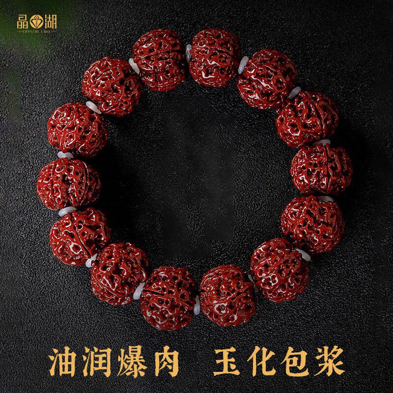 精品玉化金刚菩提手串男文玩圆满款满肉五瓣龙鳞纹盘玩手串女礼物