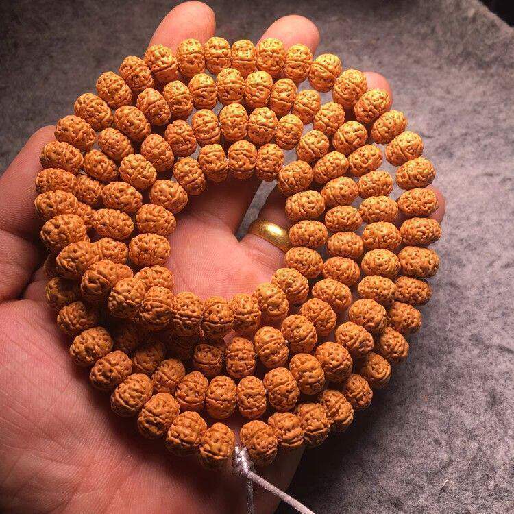 小金刚菩提子108颗花王梅花桩项链爆肉佛珠手串五六瓣树王菩提